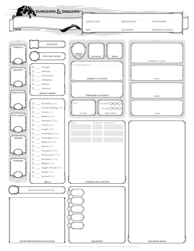 5e Character Sheet