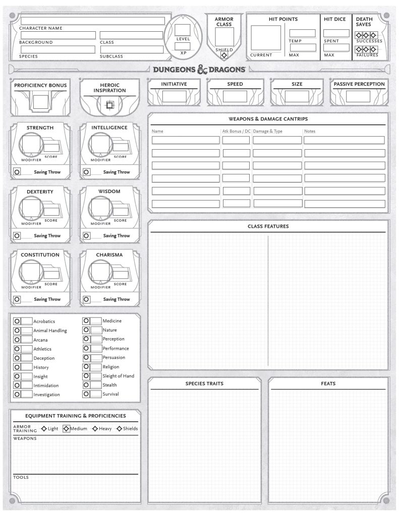 2024 5e Character Sheet